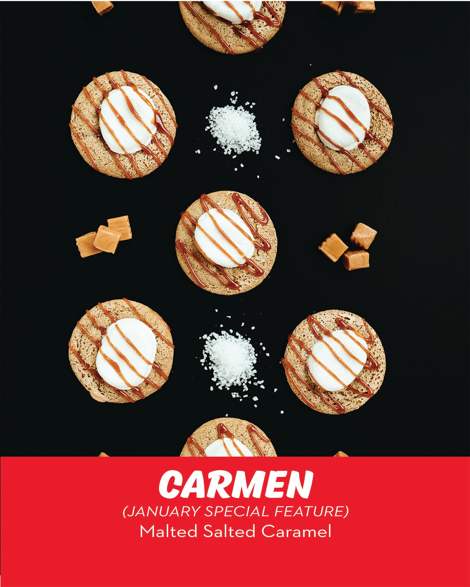 Malted Salted Caramel Toasted Marshmallow cookie by RubySnap Fresh Cookies
