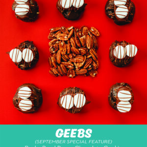 RubySnap Rocky Road Pecan is a rich chocolate pecan cookie topped with chocolate ganache, chewy marshmallow, and a decadent chocolate drizzle.