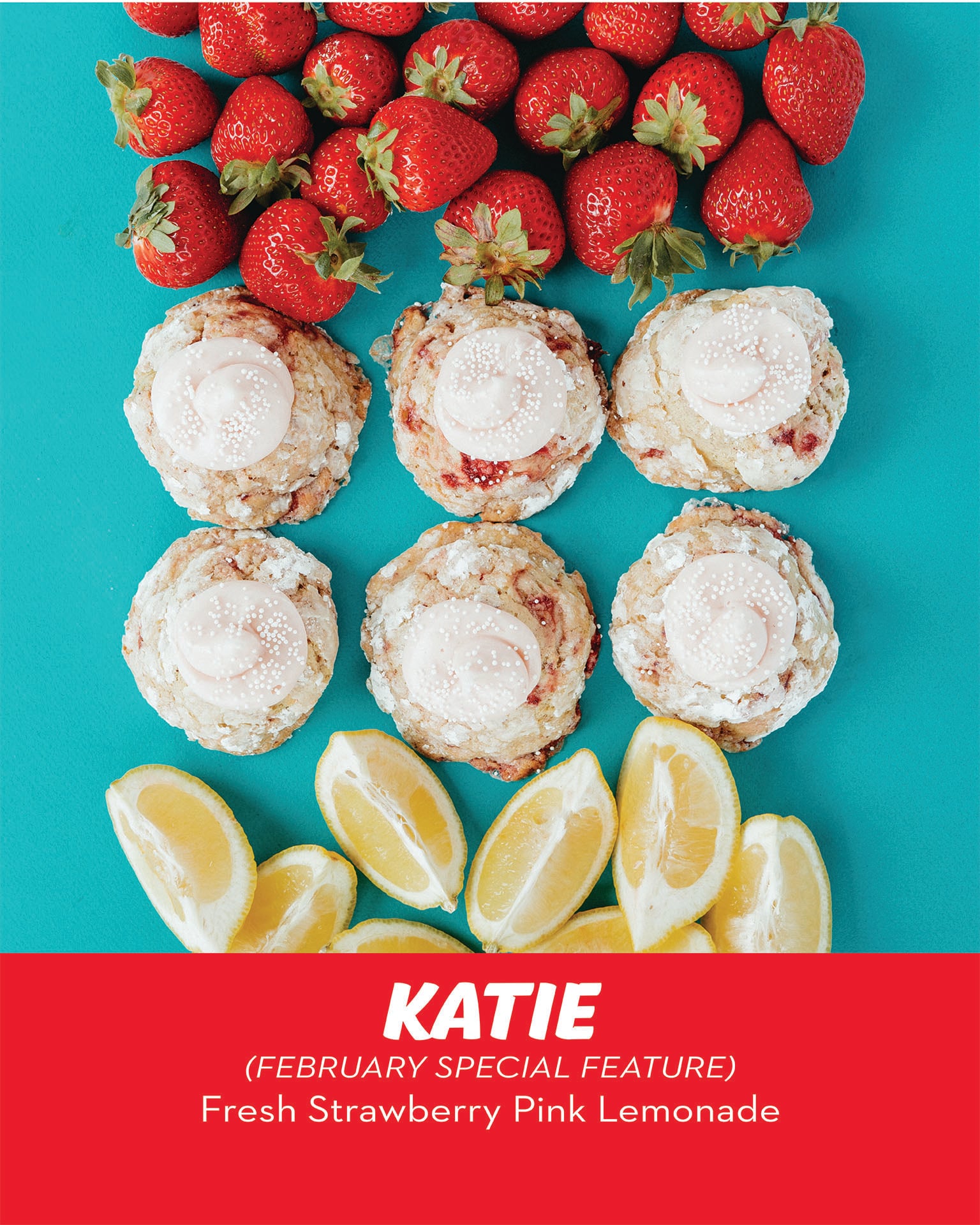 Strawberry Pink Lemonade cookies made with fresh strawberries and topped with tart pink lemonade buttercream
