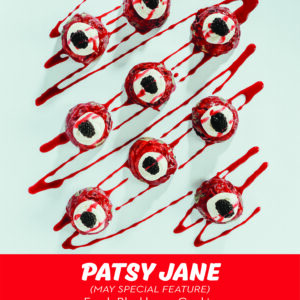The RubySnap PatsyJane cookie. A fresh blackberry cookie, with a blackberry glaze and vanilla bean mascarpone frosting topped with a fresh blackberry.