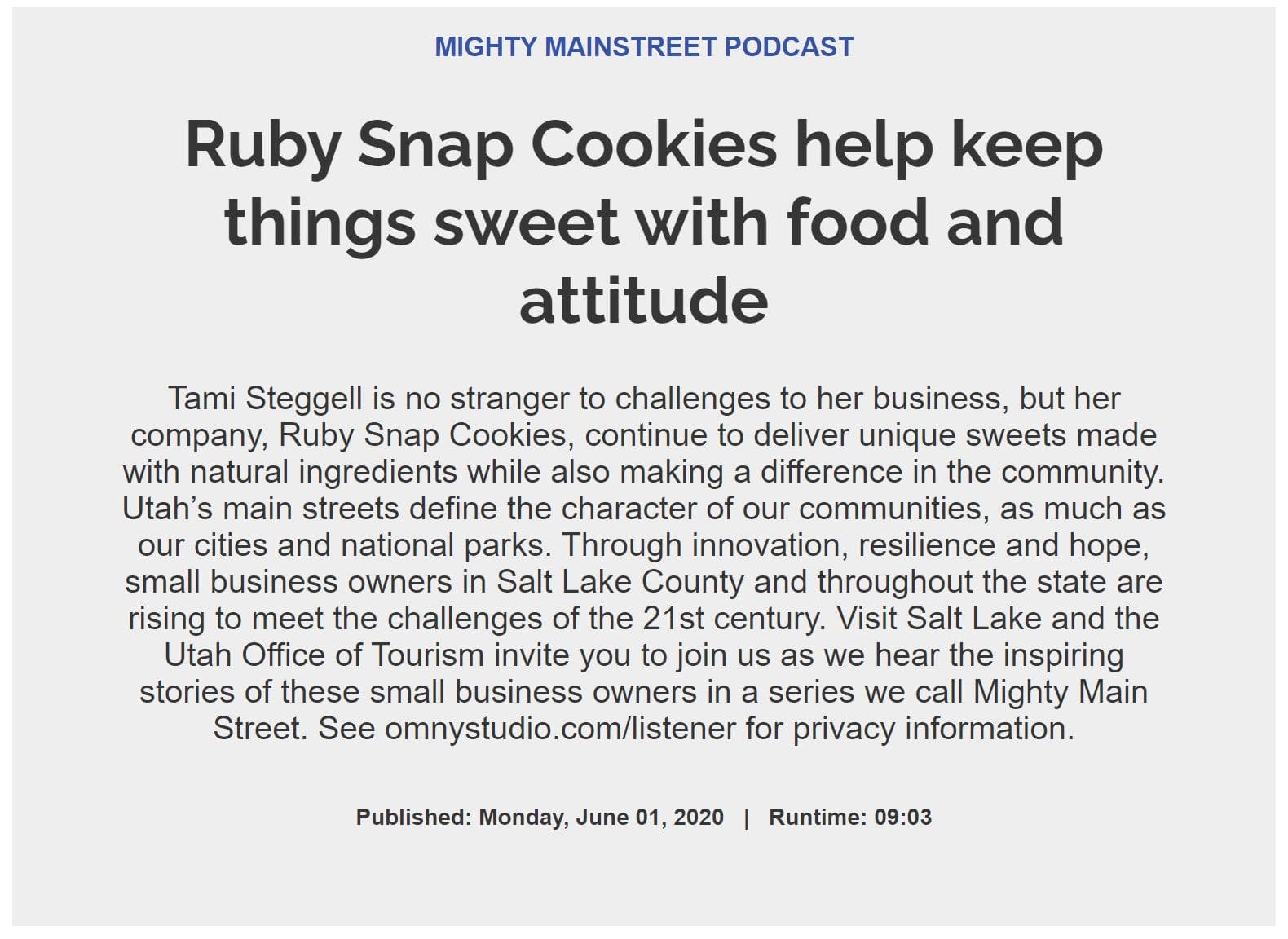RubySnap Cookies Help Keep Things Sweet with Food and Attitude